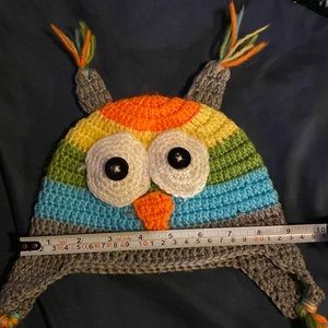 Handmade Colorful Owl Beanie